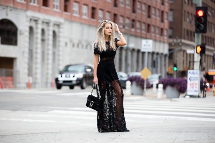 The perfect black, lace dress for the holidays