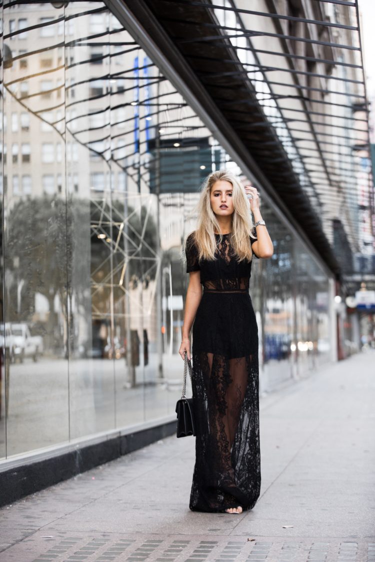 The perfect black, lace dress for the holidays
