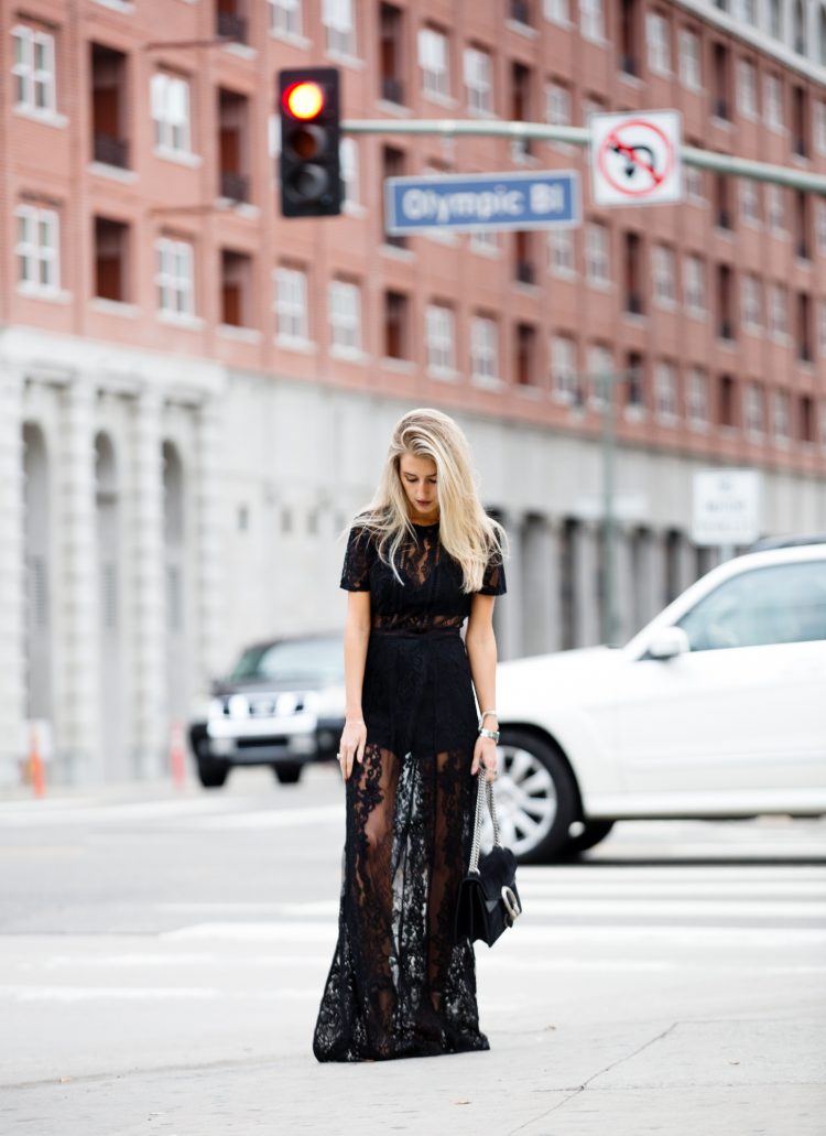 The perfect black, lace dress for the holidays