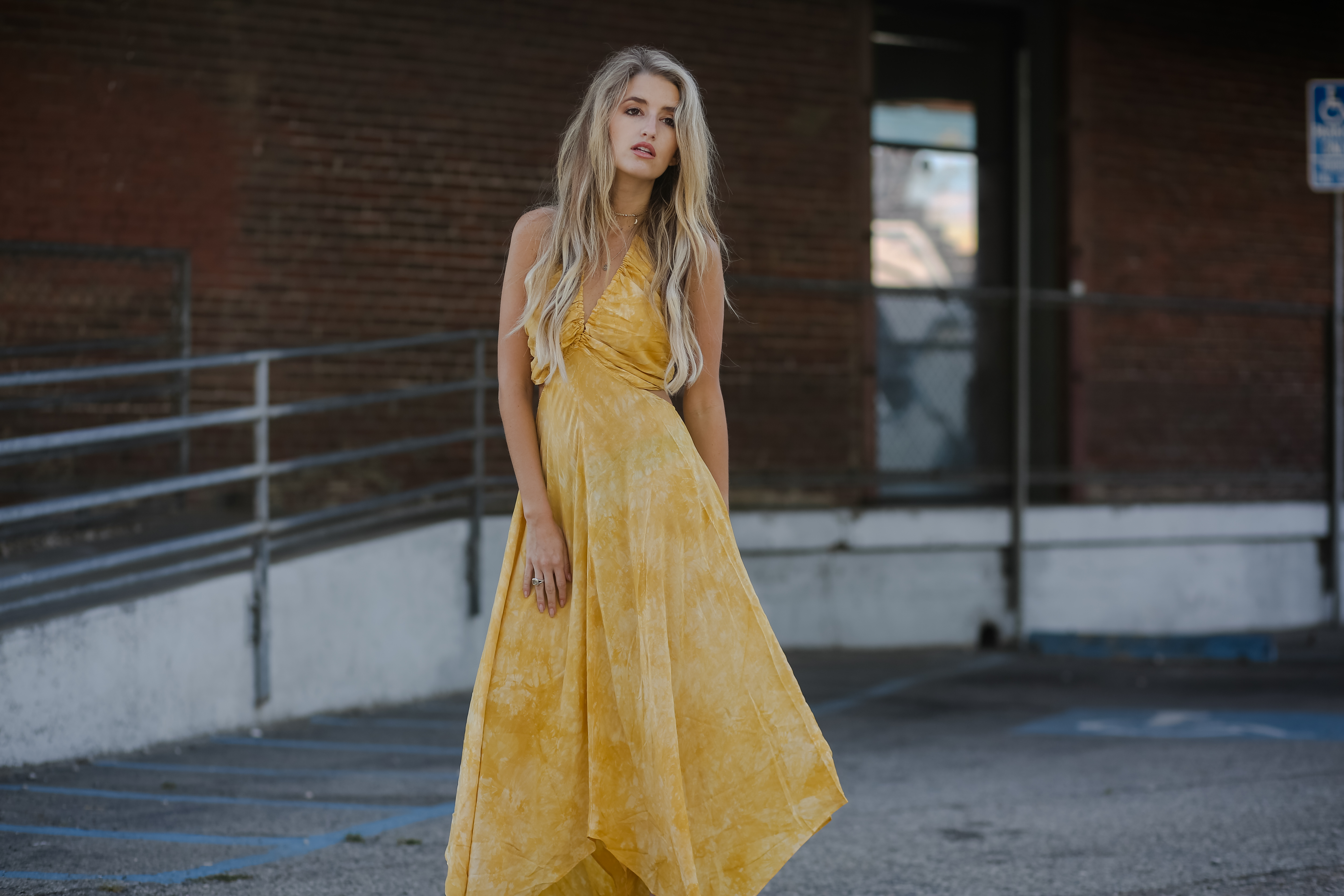 Yellow maxi dress