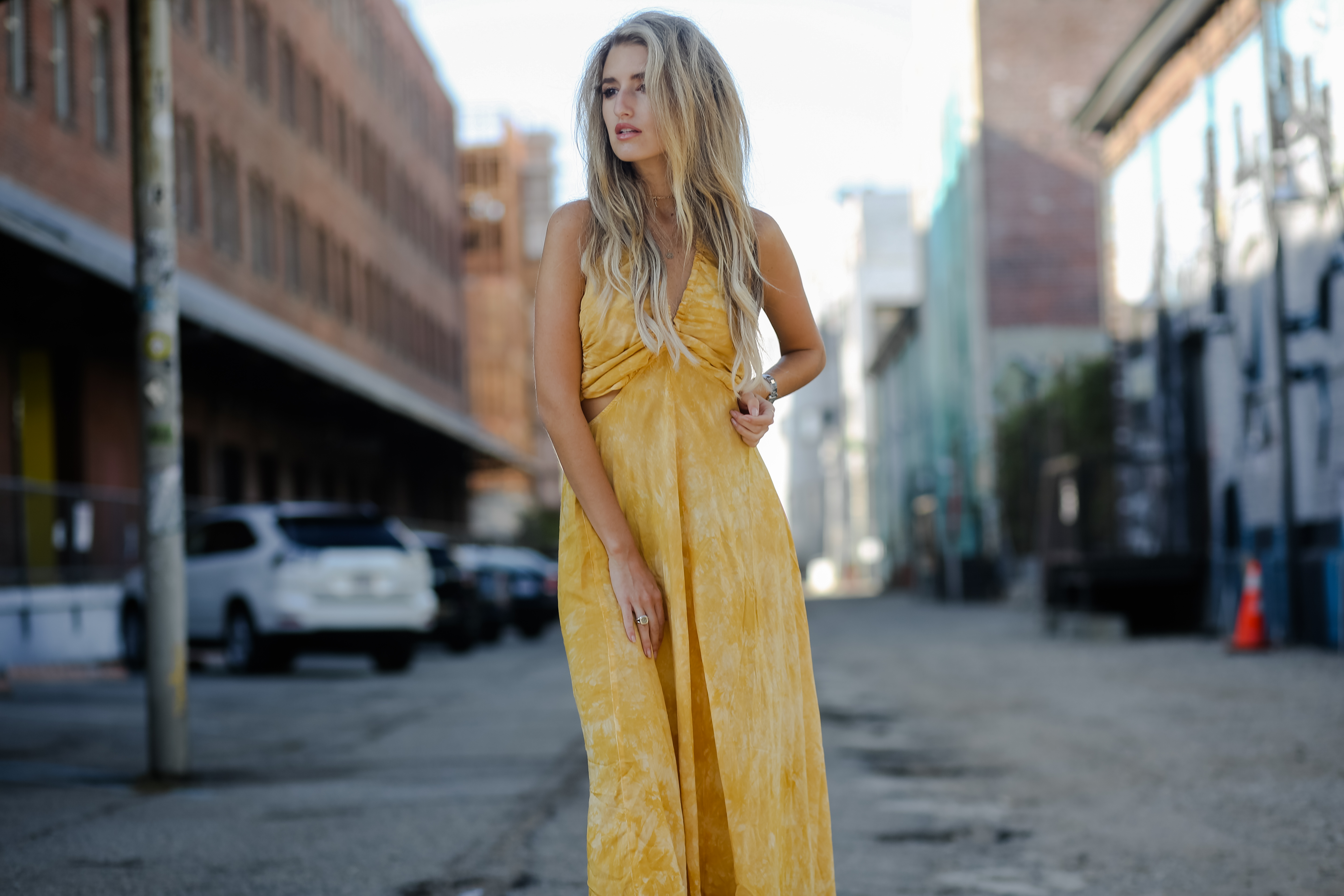 Yellow maxi dress