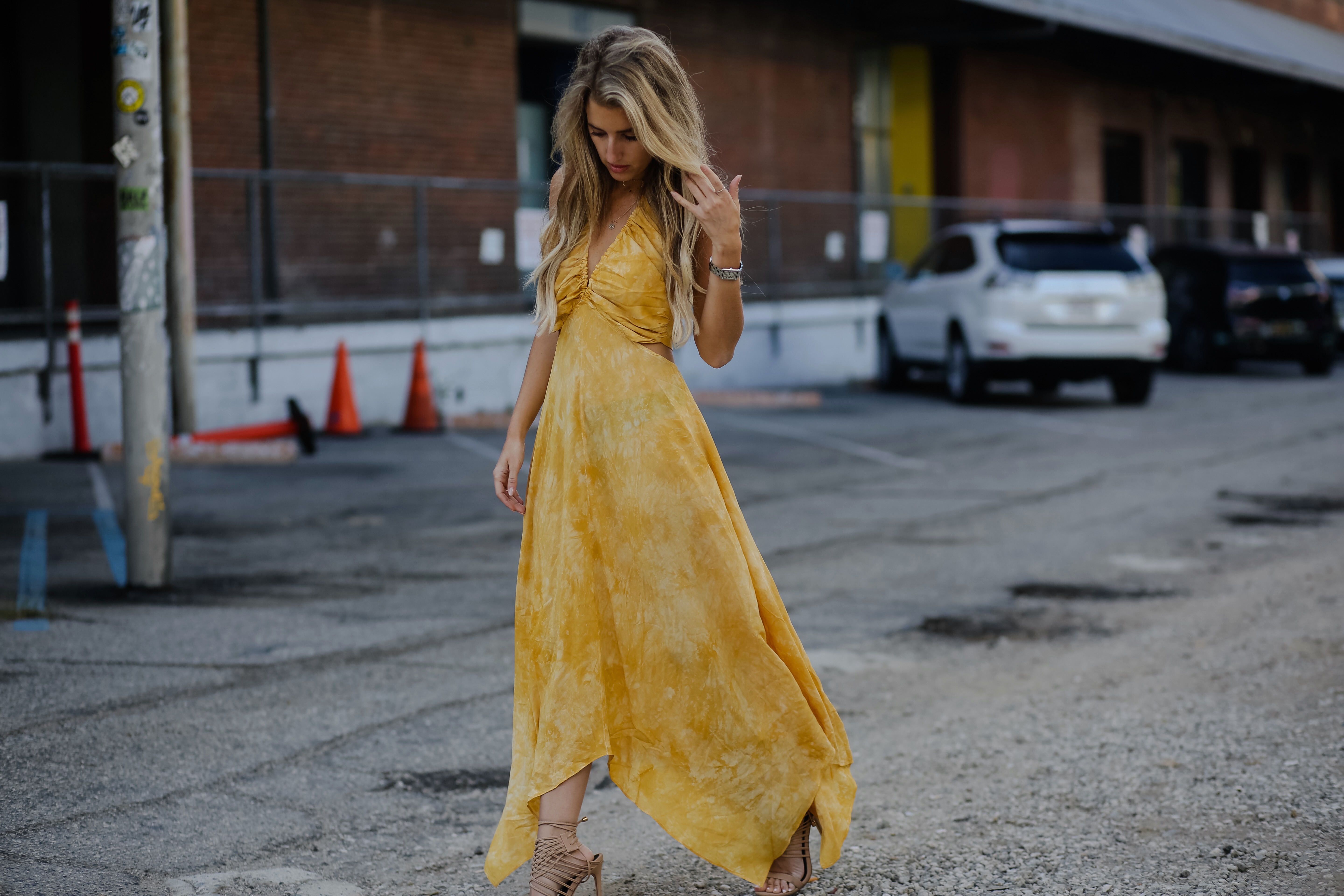 Yellow maxi dress