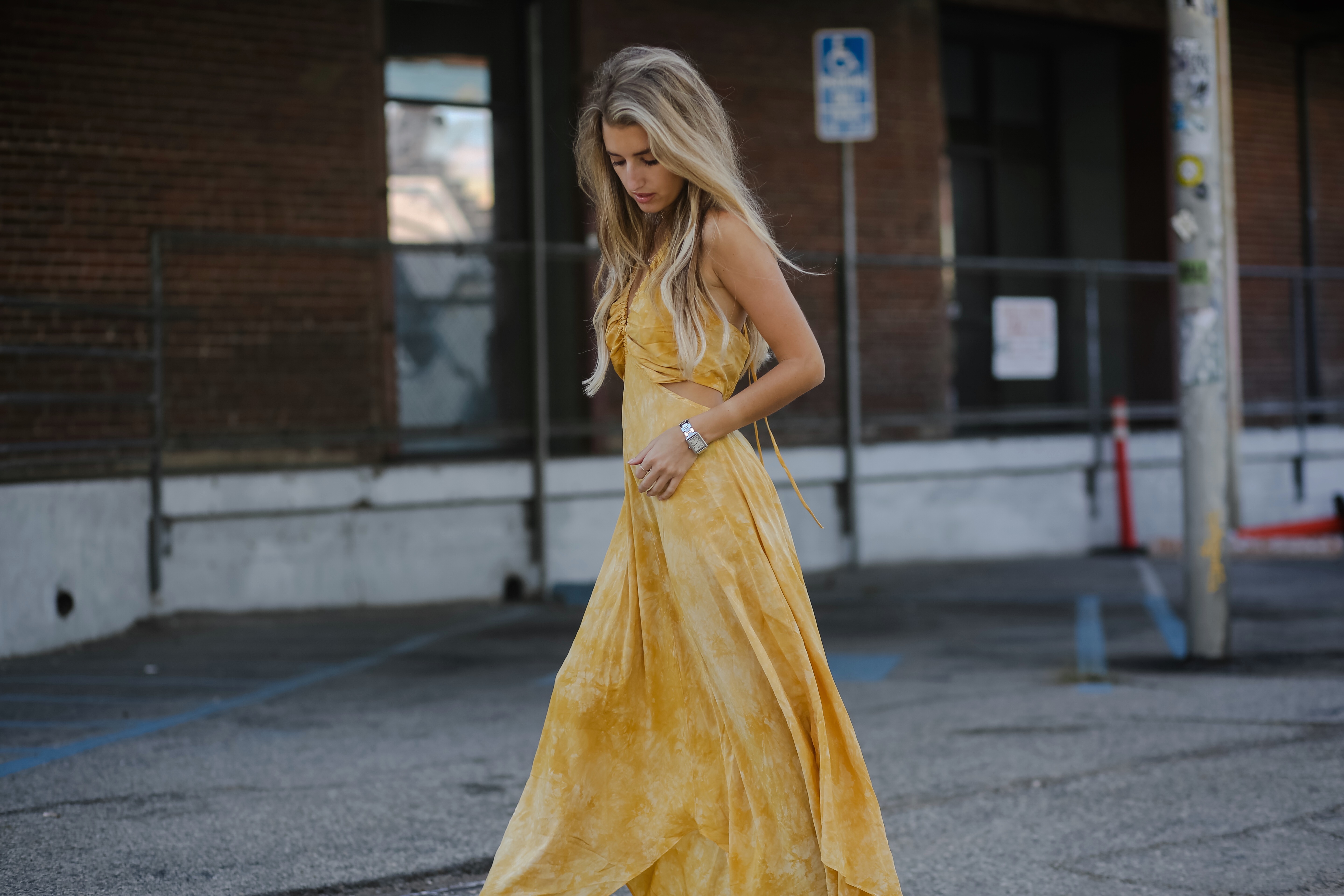 Yellow maxi dress