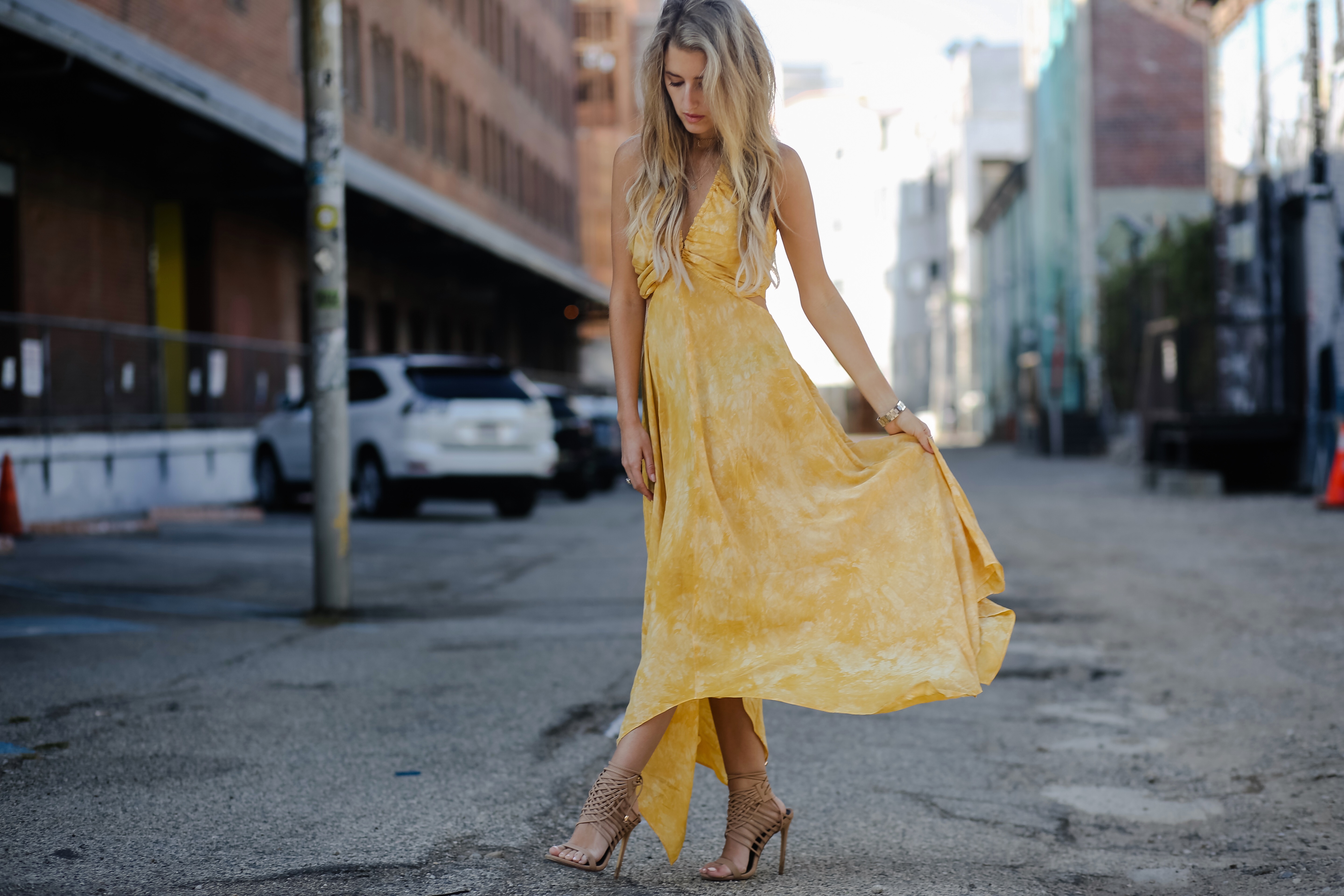 Yellow maxi dress