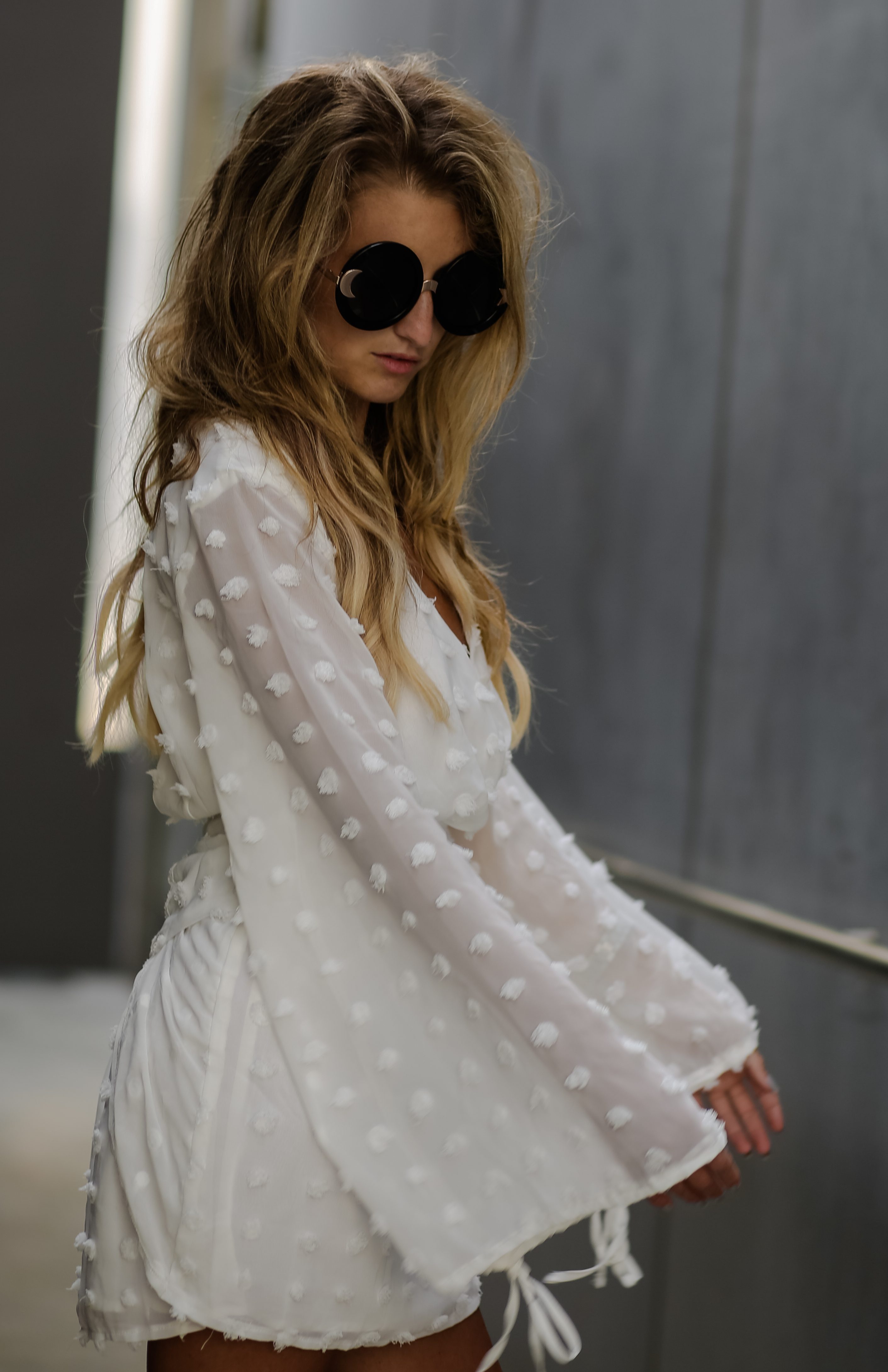 white wrap dress 